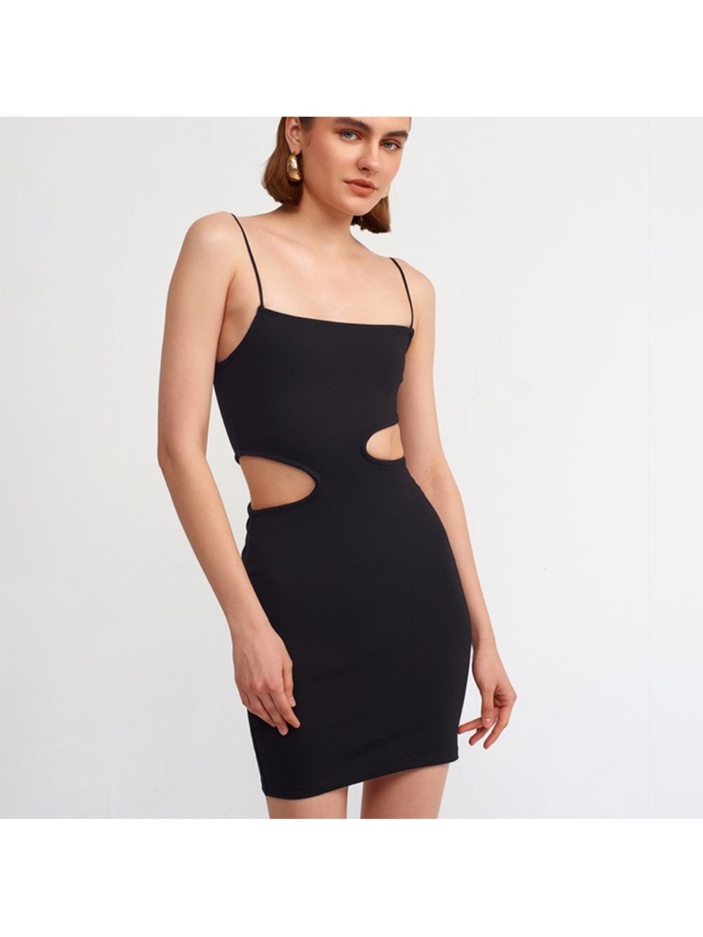Zara Black Cutout Bodycon Mini Dress - S